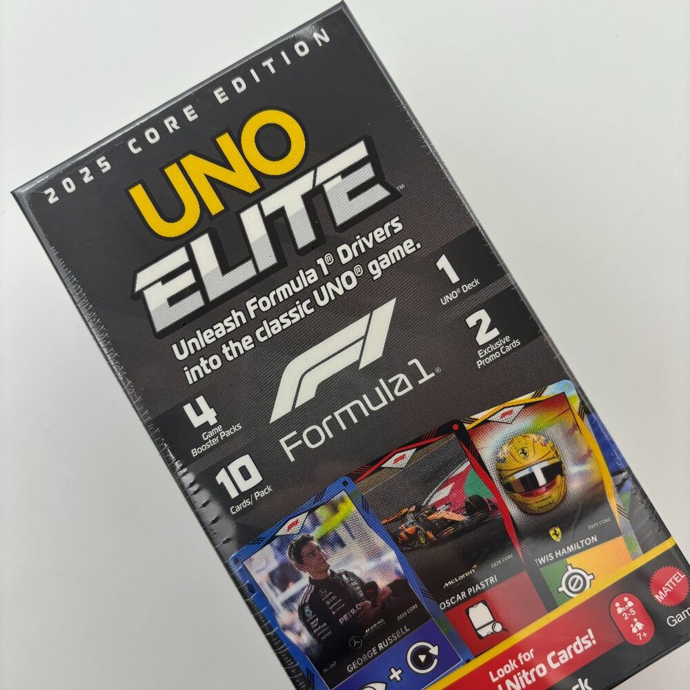 Uno Elite Formula 1 2025 Core Edition Starter Pack, 4 Game Boosters & 2 Promos